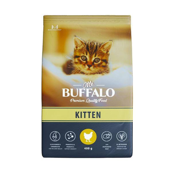 Корм сухой для котят курица Kitten Mr.Buffalo 400г