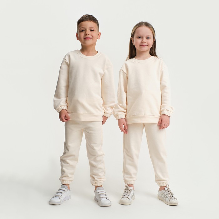 Костюм детский: свитшот, брюки, KAFTAN: Basic line, бежевый, рост 110-116 см
