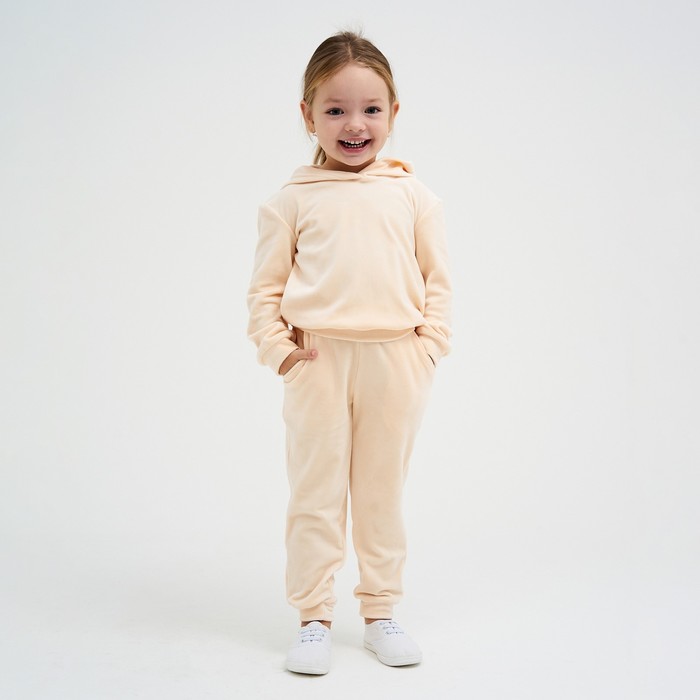 Костюм детский (толстовка, брюки) KAFTAN: Soft plushy, размер 34 (122-128 см), цвет молочный