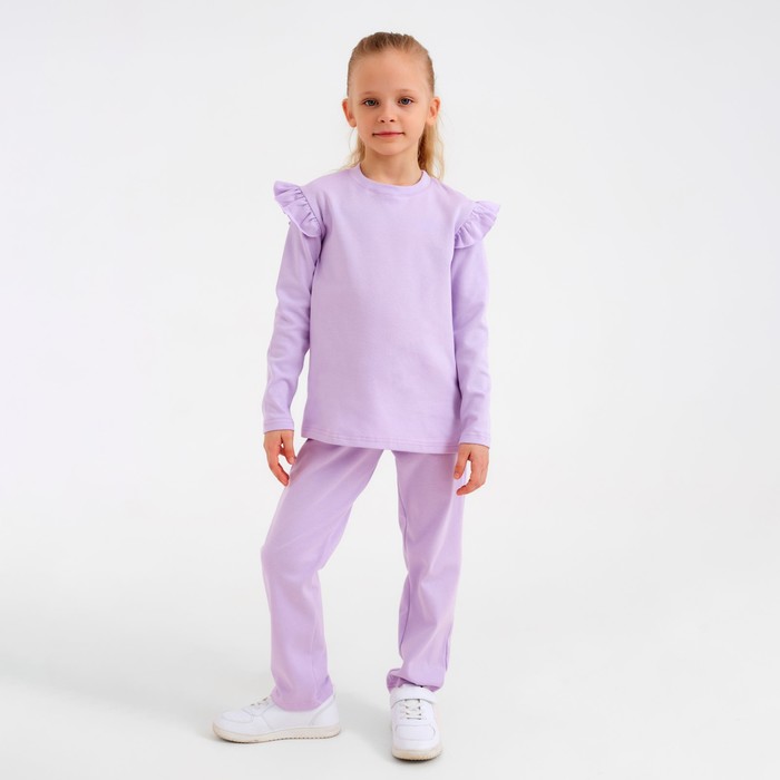 Костюм для девочки (джемпер, брюки) MINAKU: Casual Collection, сиреневый, рост 104 см