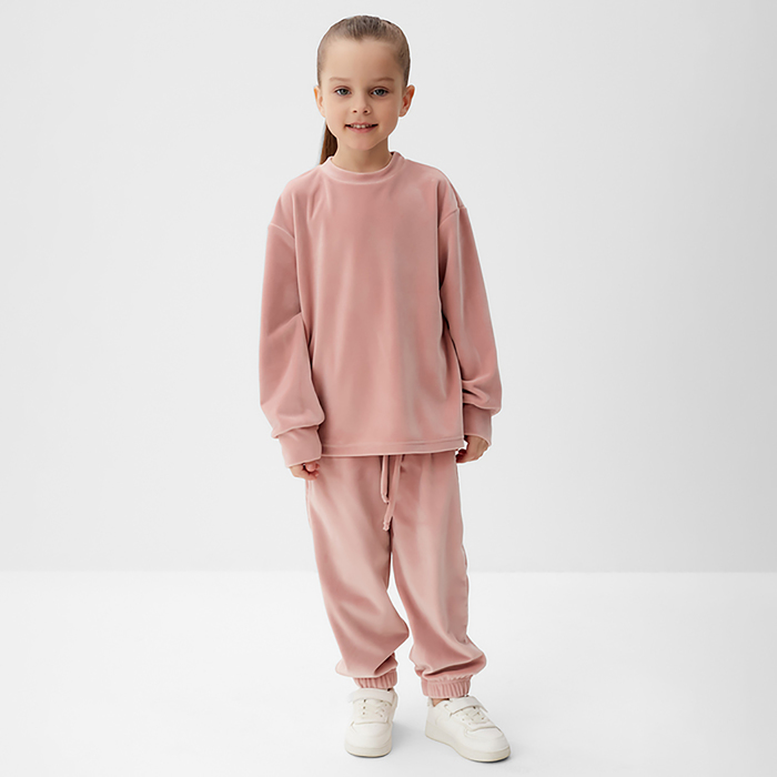 Костюм для девочки: свитшот, брюки KAFTAN Plushy, рост 98-104 см, розовый