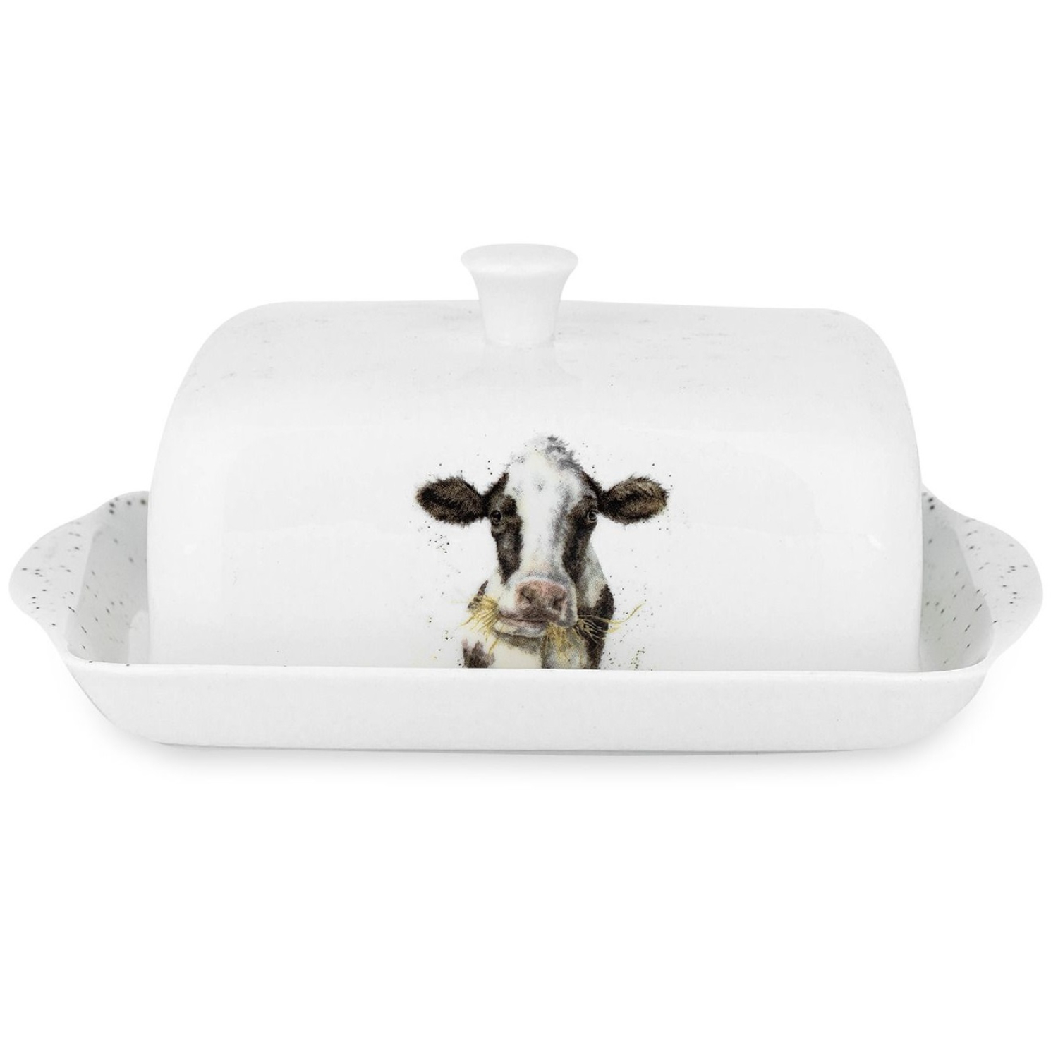 Маслёнка Royal worcester с крышкой Буренка, костяной фарфор, 18,3 см