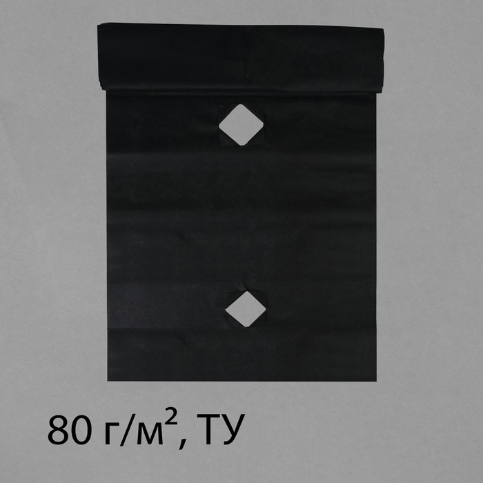 Материал мульчирующий, с перфорацией, 10×0.8 м, плотность 80 г/м², спанбонд с УФ-стабилизатором, чёрный, Greengo, Эконом 30%