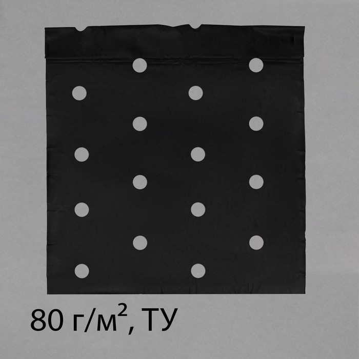 Материал мульчирующий, с перфорацией, 5×1.6 м, плотность 80 г/м², спанбонд с УФ-стабилизатором, 4 ряда перфорации, чёрный, Greengo, Эконом 30%