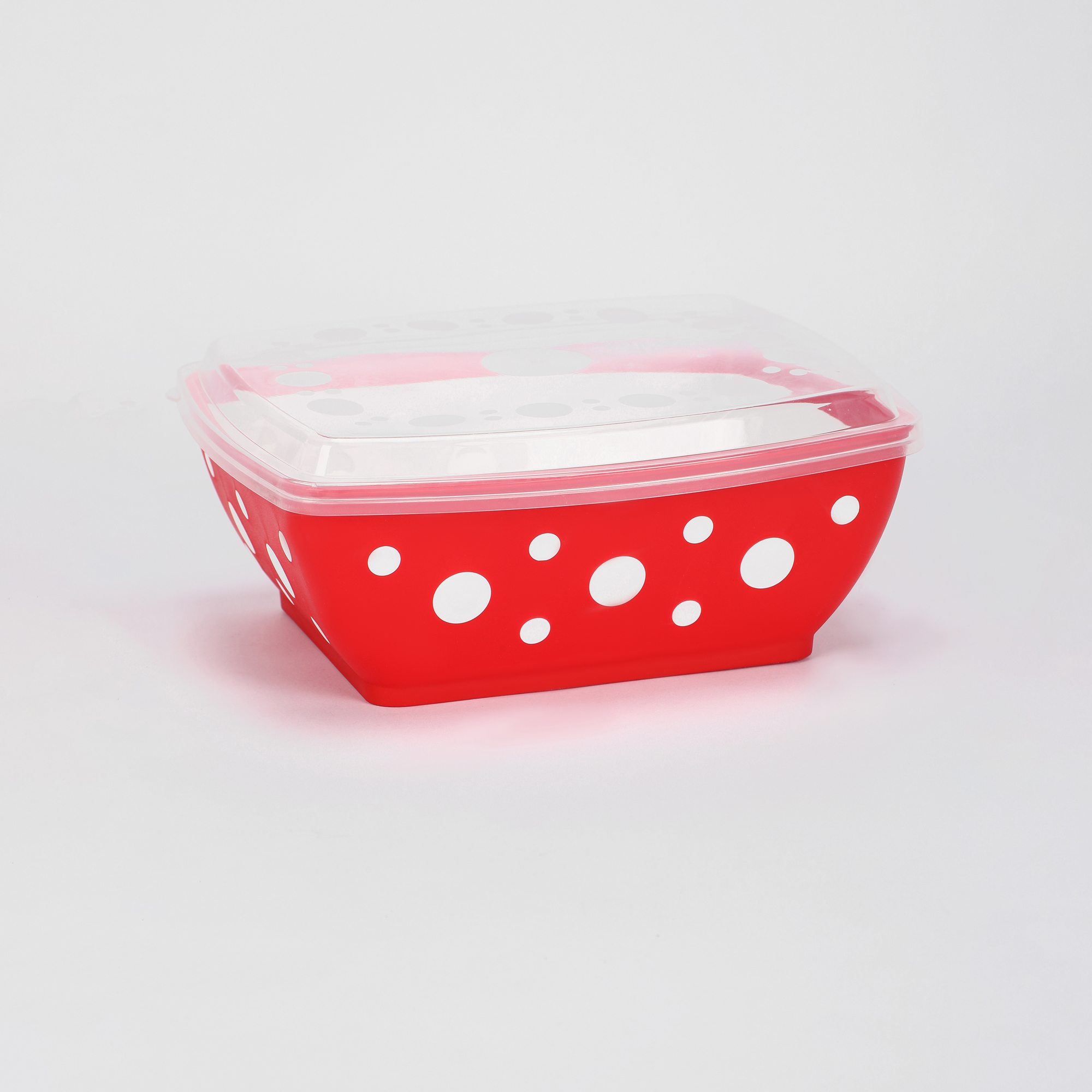Миска Urve Plastic Spotted прямоугольная с крышкой, 3 л