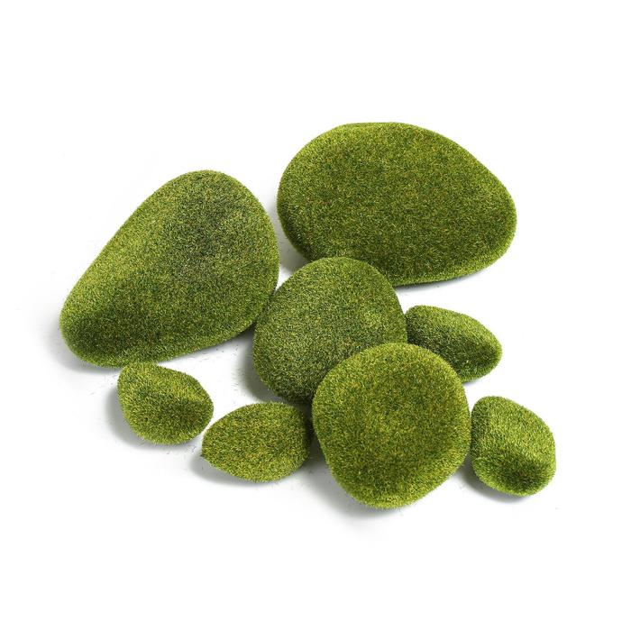 Мох искусственный, для декора, «Камни», набор 8 шт., тёмно-зелёный, Greengo
