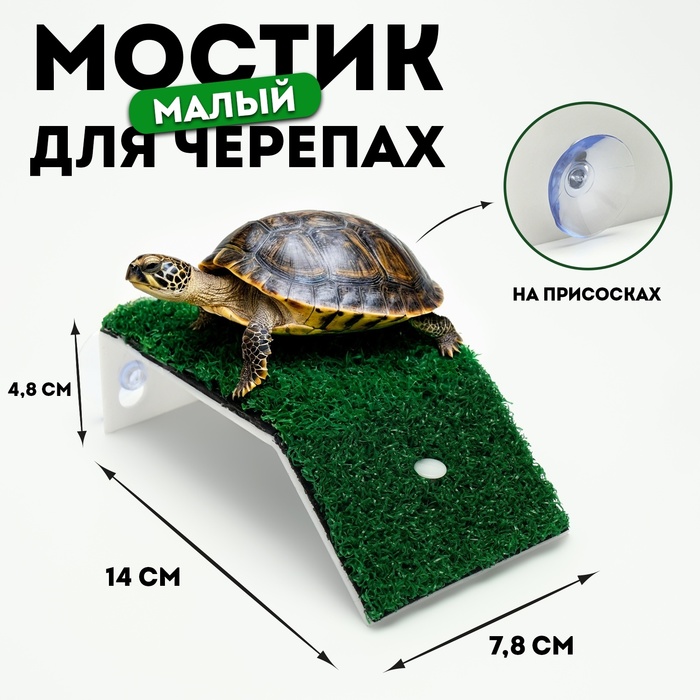 Мостик для черепах малый, на присосках, 14×7.8×4.8 см