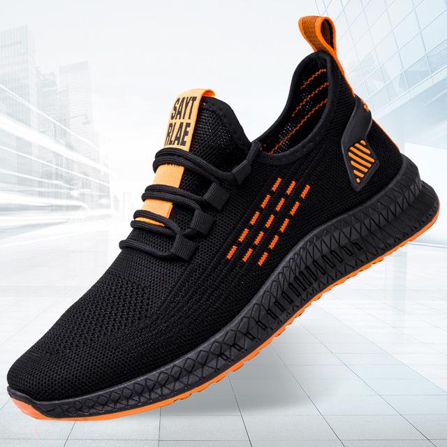 Мужская обувь Повседневная спортивная обувь Легкие кроссовки Fly Woven Driving Shoes Дышащие кроссовки 44 оранжевый