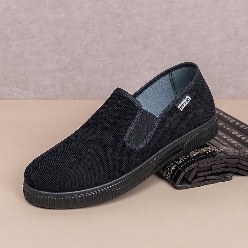 Мужские легкие кроссовки из парусины Slip On, повседневные туфли-лодочки на плоской подошве, лоферы из парусины, удобная дорожная обувь для мужчин, дышащая обувь для ходьбы 38 чёрный