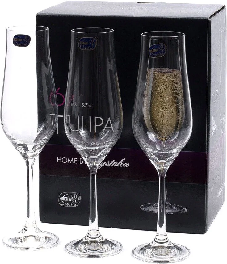 Набор бокалов для шампанского Bohemia Crystal Tulipa 40894/170