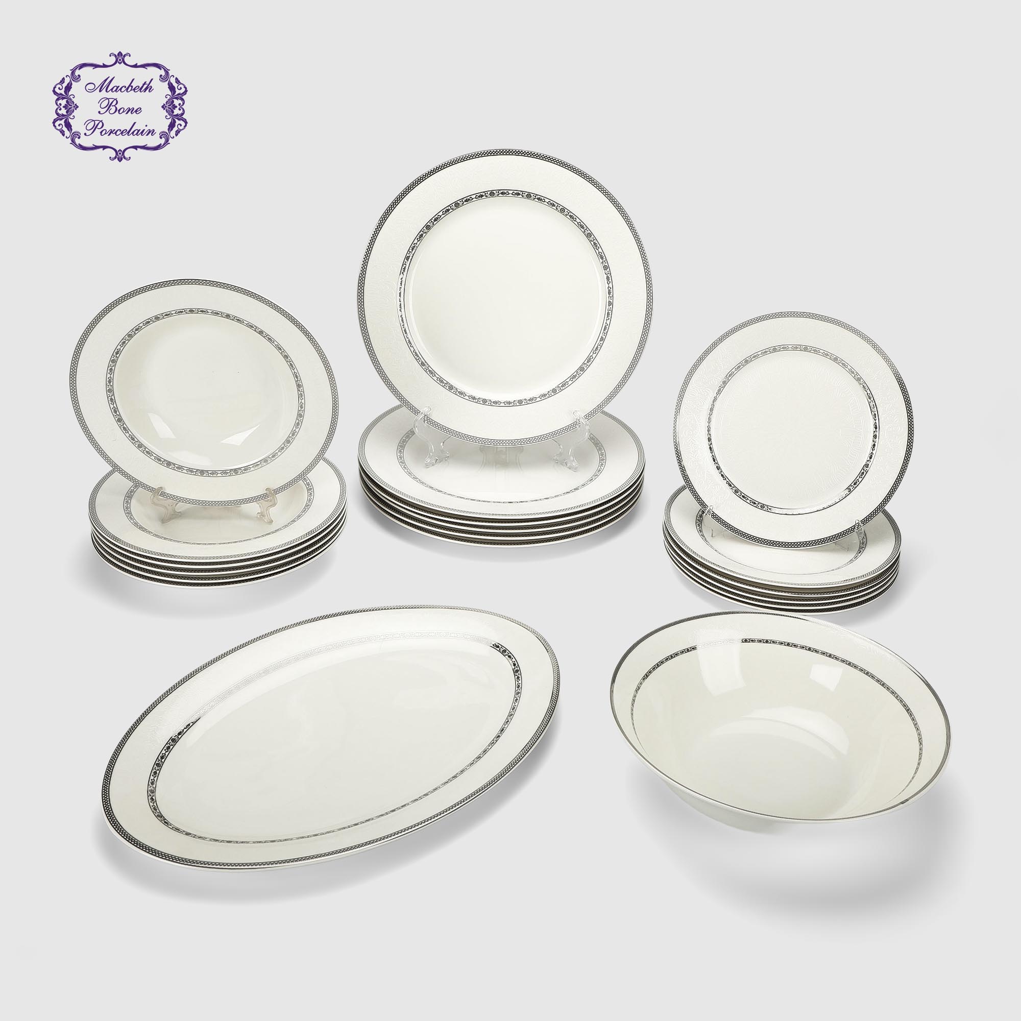 Набор столовой посуды Macbeth bone porcelain Veil 20 предметов, 6 персон