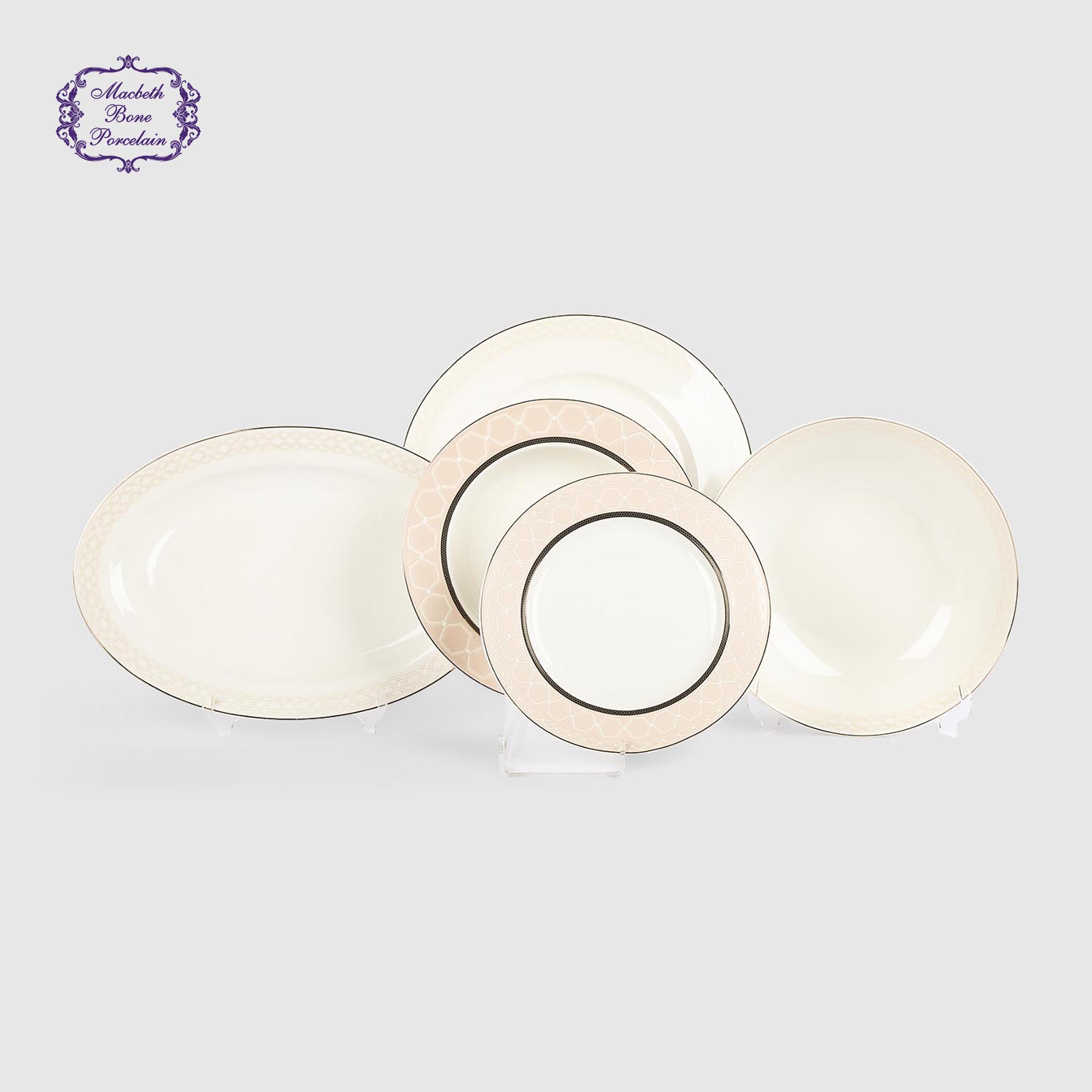Набор столовый Macbeth bone porcelain Jewel 20 предметов, 6 персон