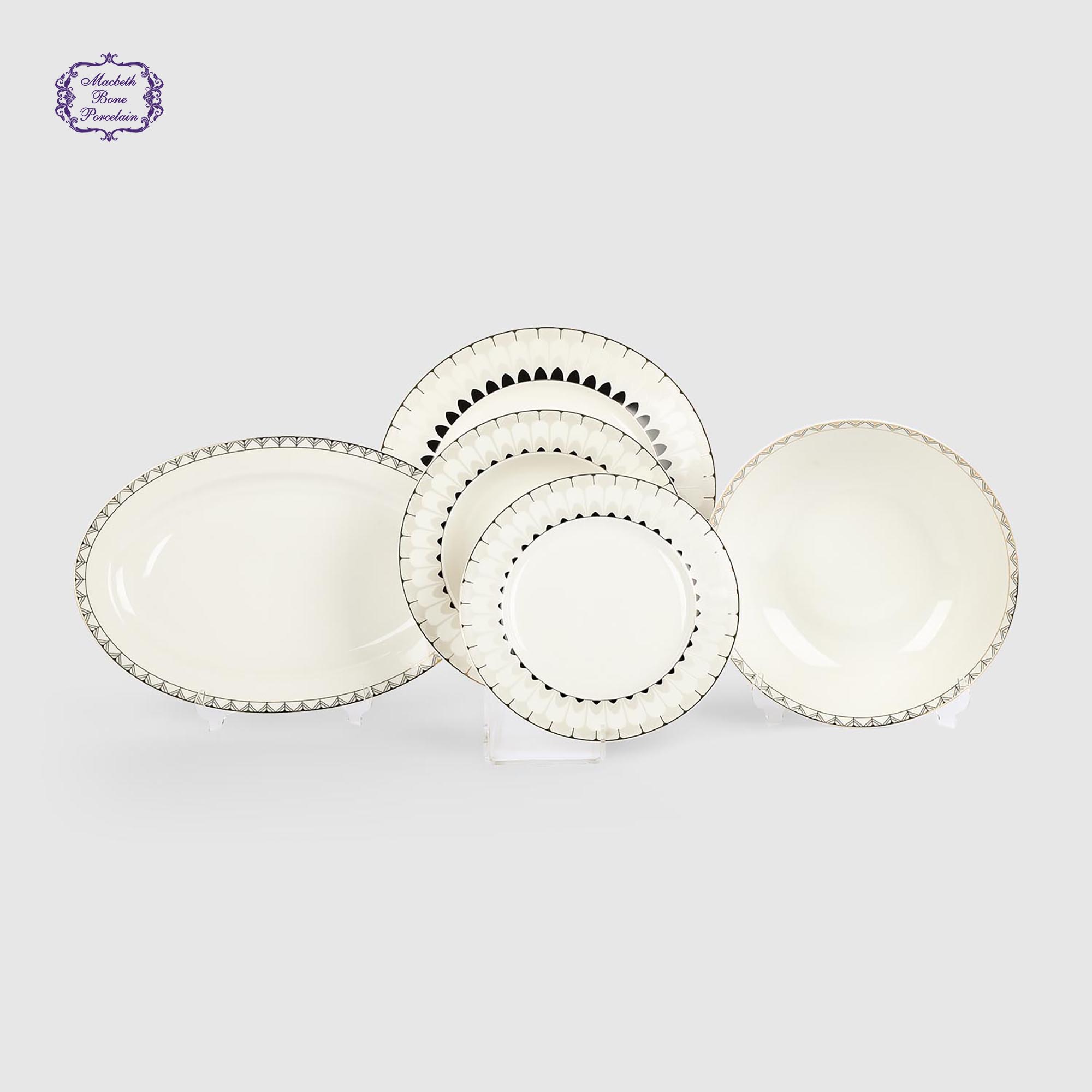 Набор столовый Macbeth bone porcelain Tiara 20 предметов, 6 персон