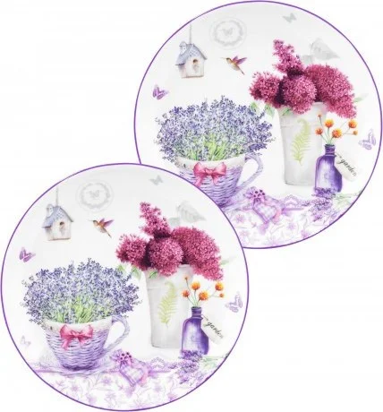Набор тарелок Elan Gallery Лаванда 420764 (New Bone China)