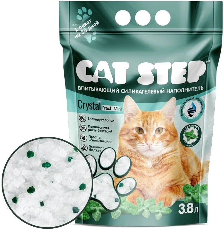 Наполнитель для туалета Cat Step Crystal Fresh Mint 3.8 л