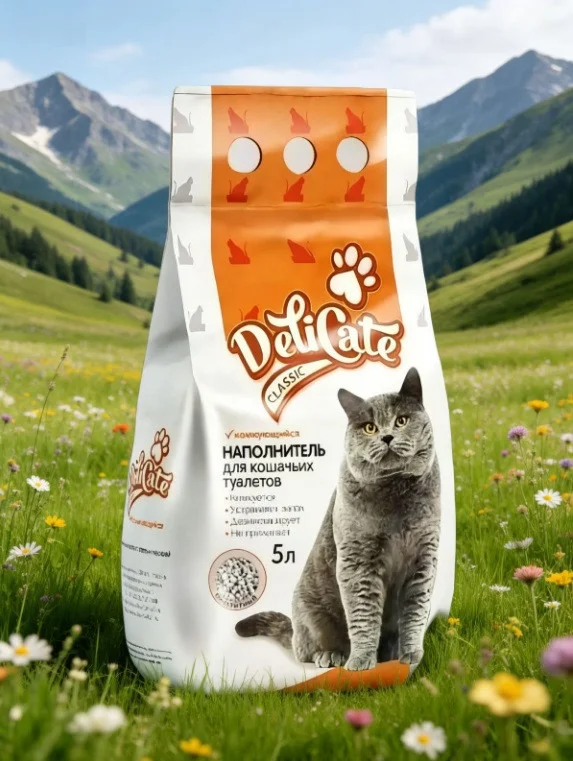 Наполнитель для туалета DeliCate Classic комкующийся 5 л