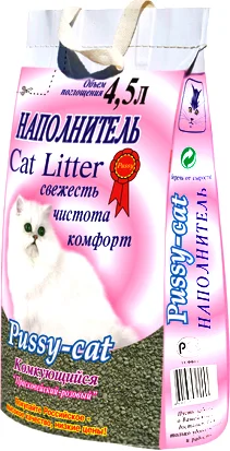 Наполнитель для туалета Pussy Cat комкующийся розовый 4.5 л