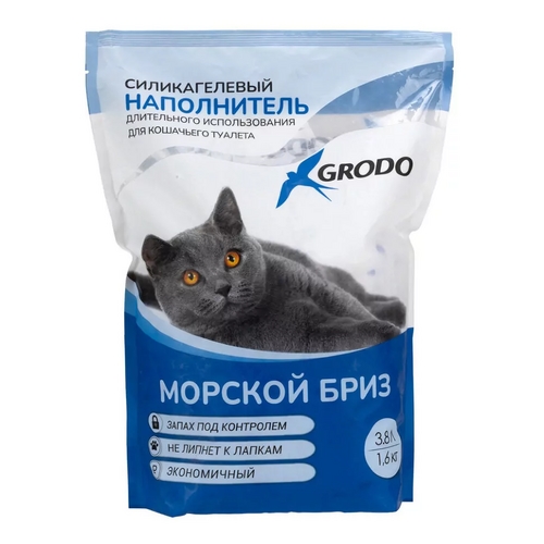 Наполнитель GRODO силикагелевый с ароматом морской бриз 4 л