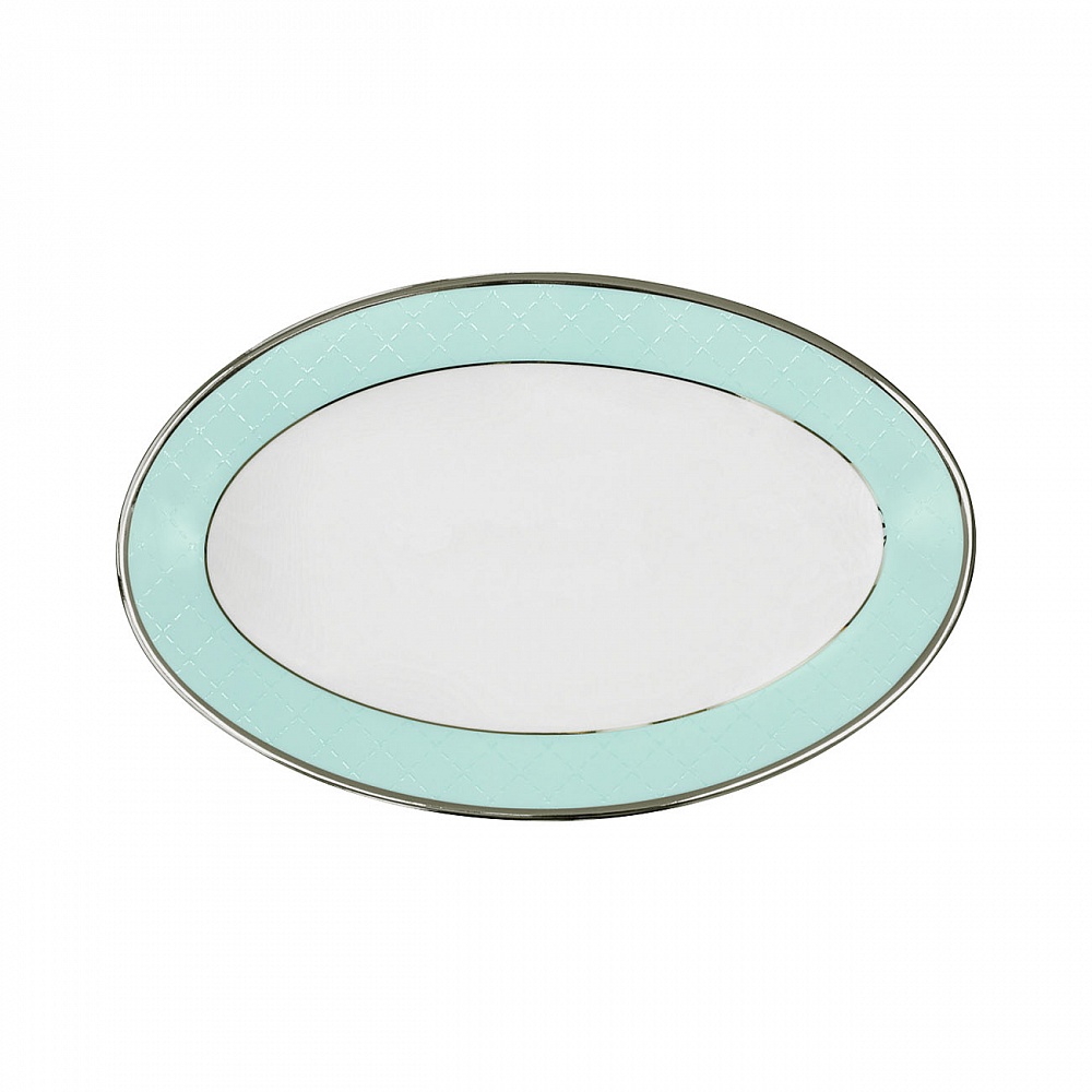 Овальное блюдо Porcel Myth Ethereal Blue 31x20 см