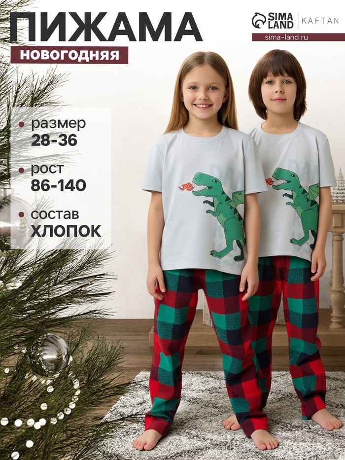 Пижама детская: футболка, брюки, KAFTAN «Дракон», рост 98-104 см
