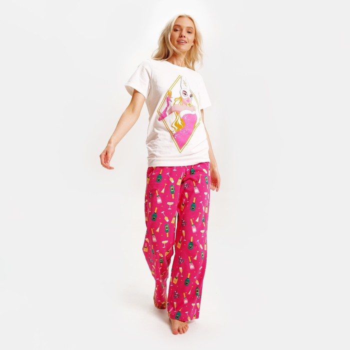 Пижама новогодняя женская (футболка, брюки) KAFTAN Girl, размер 40-42