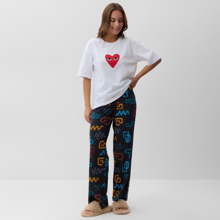 Пижама новогодняя женская: футболка и брюки, KAFTAN «Змейки» размер 40-42