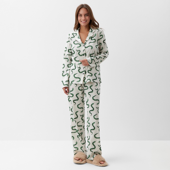 Пижама новогодняя женская: рубашка и брюки, KAFTAN «Змеи» размер 40-42