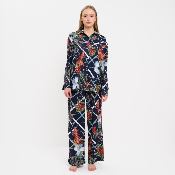 Пижама женская: рубашка, брюки, KAFTAN «Ремень», размер 40-42