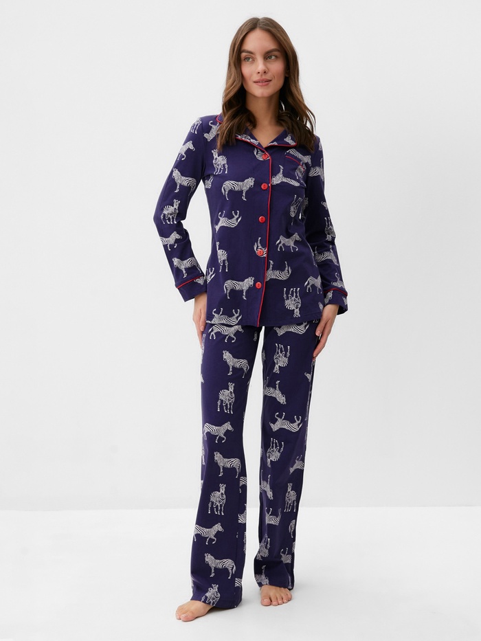 Пижама женская (рубашка и брюки) KAFTAN Zebra размер 40-42, цвет синий