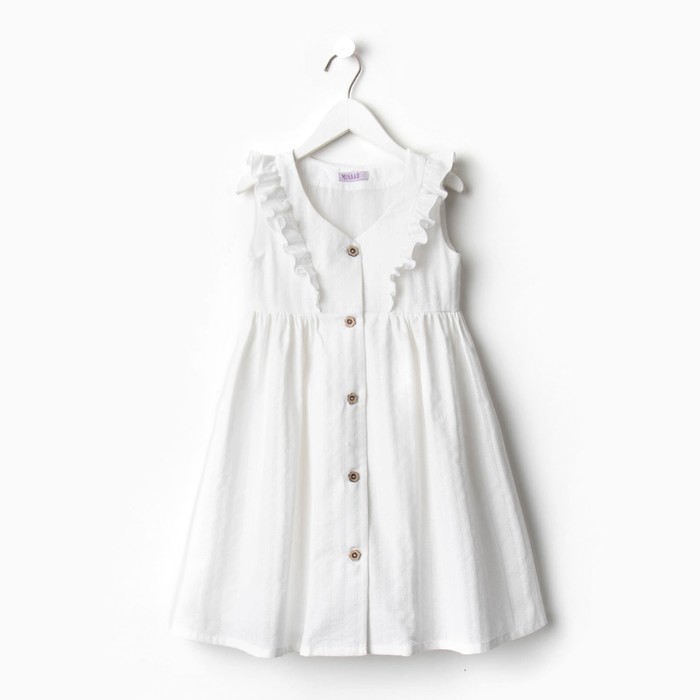Платье без рукавов для девочки MINAKU: Cotton collection, белое, рост 86-92 см