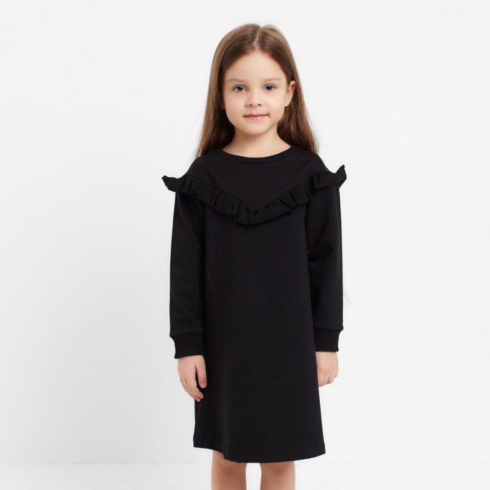 Платье для девочки чёрное KAFTAN: Basic line, размер 30 (98-104 см)