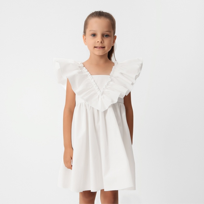 Платье для девочки KAFTAN «Бабочка», белое, размер 30 (98-104 см)