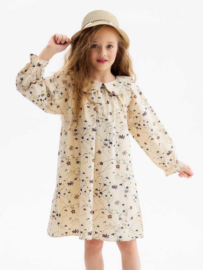 Платье для девочки KAFTAN, бежевое, рост 90 см