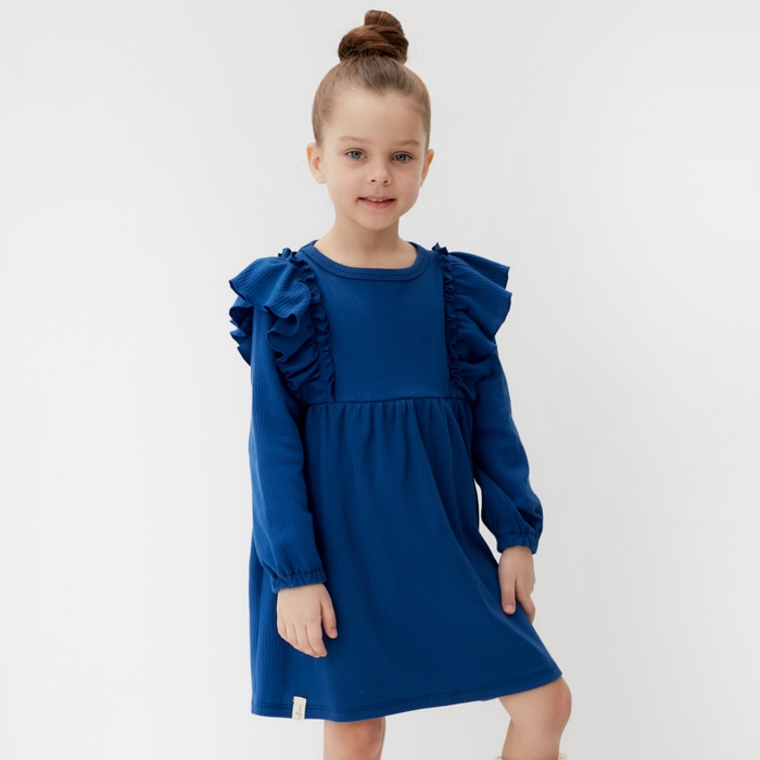 Платье для девочки KAFTAN: Blueberry, синее, рост 98-104 см