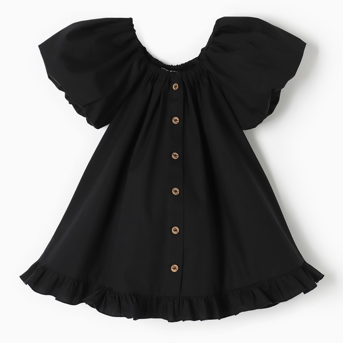 Платье для девочки KAFTAN: Cute, чёрное, размер 34 (122-128 см)