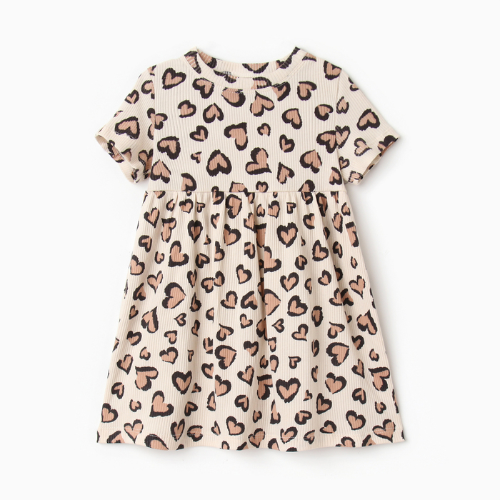 Платье для девочки KAFTAN: Leo love, бежевое, рост 98-104 см