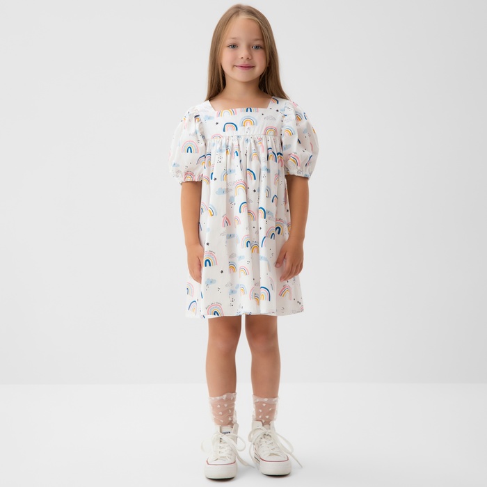 Платье для девочки KAFTAN «Радуга», белое, рост 86-92 см