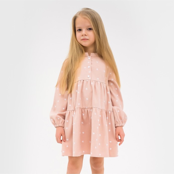 Платье для девочки KAFTAN «Сердечки», розовое, рост 98-104 см
