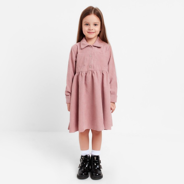 Платье для девочки KAFTAN: Velvet, пыльно-розовое, рост 134-140 см