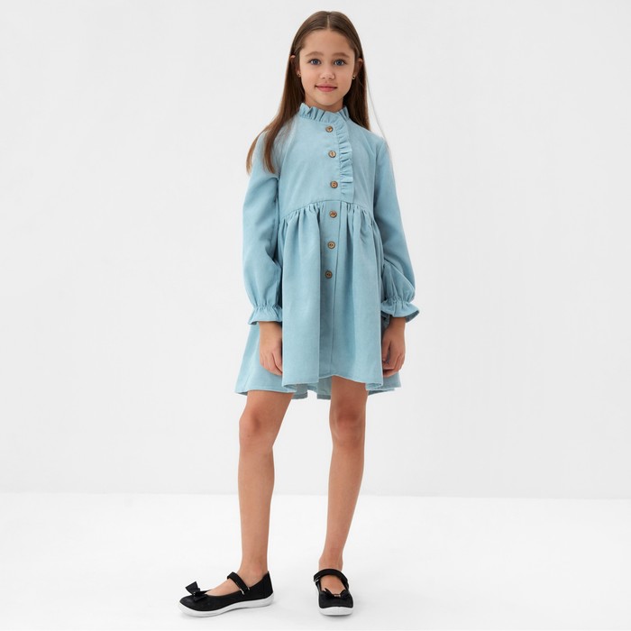 Платье для девочки MINAKU: Casual Collection, голубое, рост 110-116 см