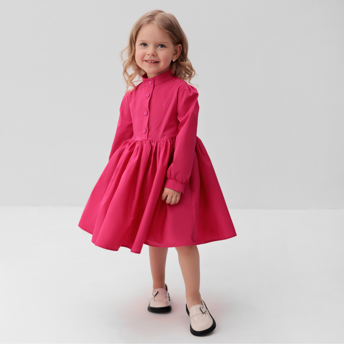 Платье для девочки MINAKU: Cotton collection, фуксия, рост 116-122 см