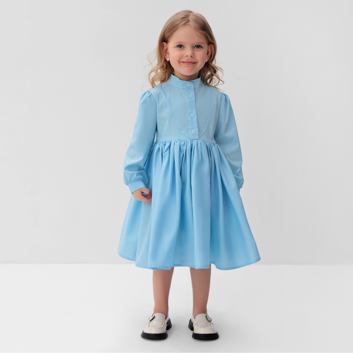 Платье для девочки MINAKU: Cotton collection, голубое, рост 110-116 см