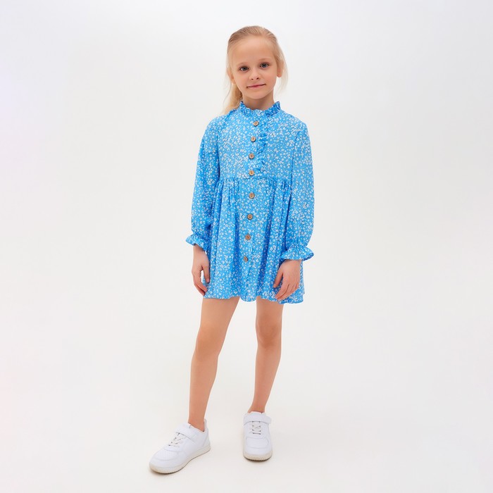 Платье для девочки MINAKU: Cotton collection, голубое, рост 92--98 см