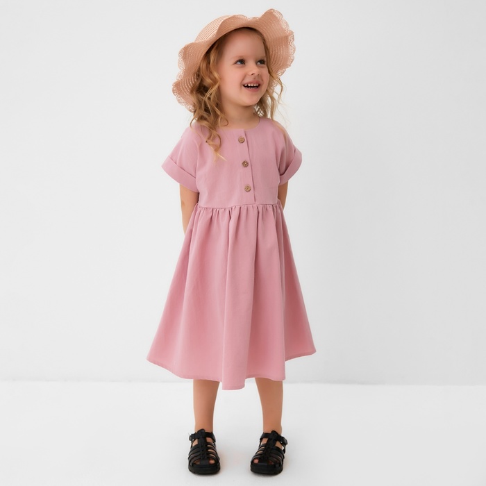 Платье для девочки MINAKU: Cotton Collection, сиреневое, рост 128 см