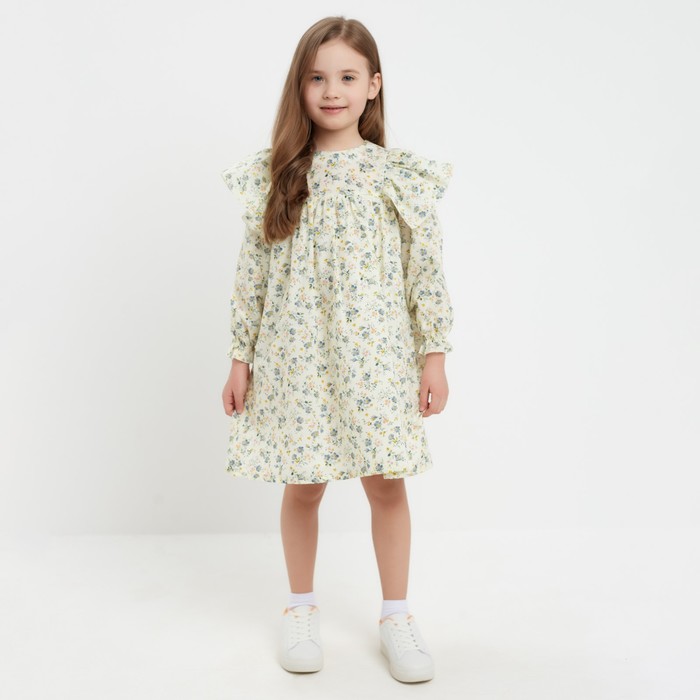 Платье для девочки MINAKU: Cotton collection, светло-зелёное, рост 92-98 см