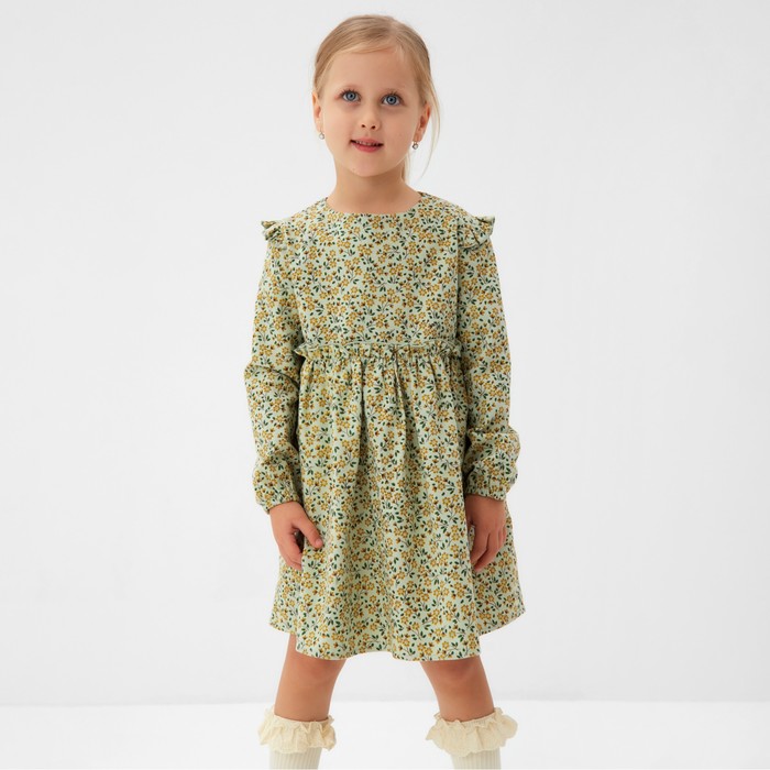 Платье для девочки MINAKU: Cotton collection, цвет фисташковый, рост 98-104 см