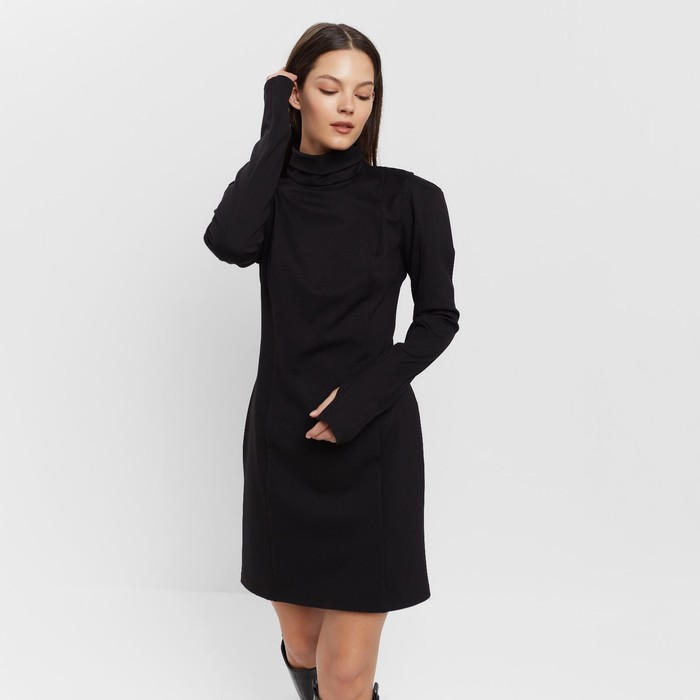 Платье - футляр женское короткое MINAKU: PartyDress, чёрное, размер 46