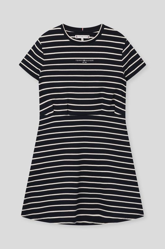 Платье хлопковое в полоску приталенное Tommy Hilfiger