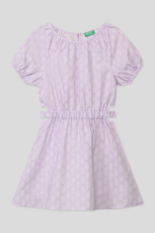 Платье из хлопка и льна Benetton
