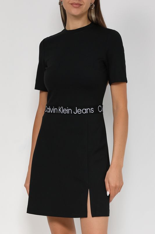 Платье-мини с добавлением вискозы Calvin Klein Jeans